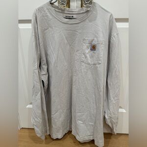 Carhartt Heavyweight Light Gray Long Sleeve Men's Tee XXL Tall